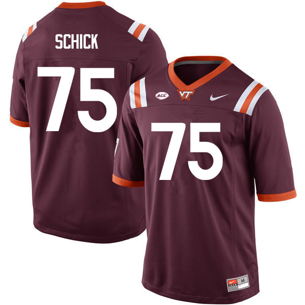 Men #75 Bob Schick Virginia Tech Hokies College Football Jerseys Sale-Maroon